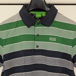 Hugo Boss Men's Green Label Striped Polo Shirt - Size M